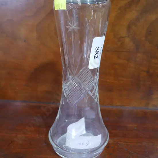 Crystal vase, sterling silver top