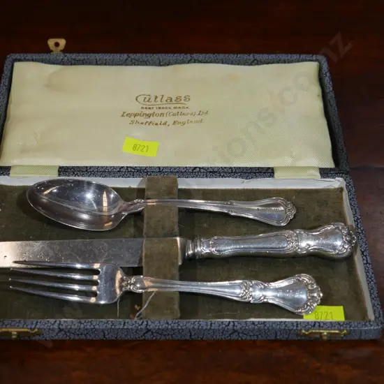 Boxed sterling silver 3 piece cutlery set