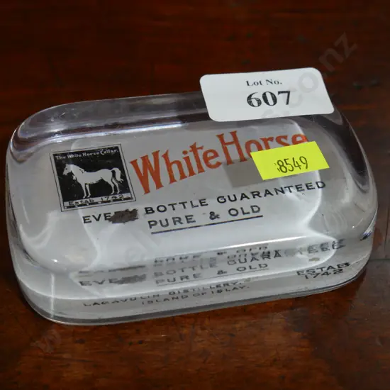 White horse whisky paperweight