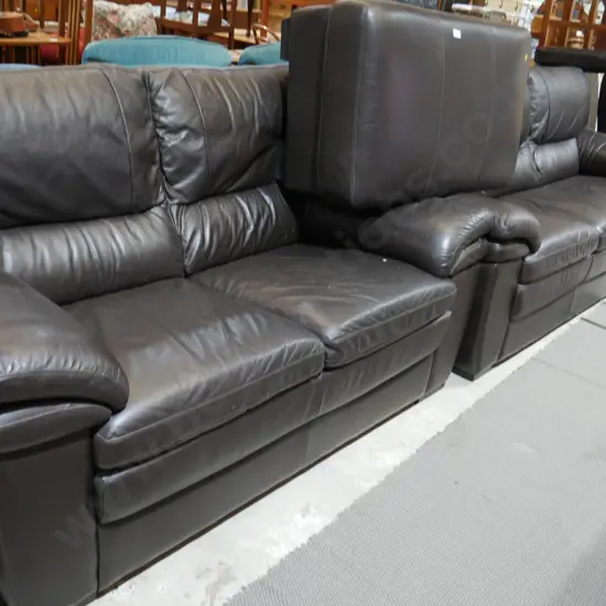 3 piece leather lounge suite