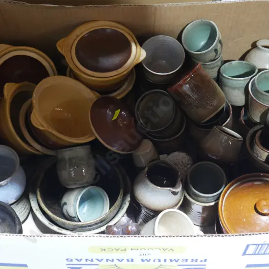 Pottery cups jugs etc