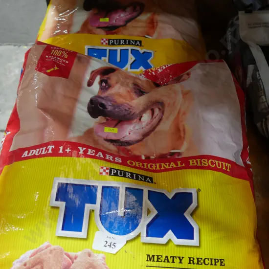 Two bags tuxs dog biscuits