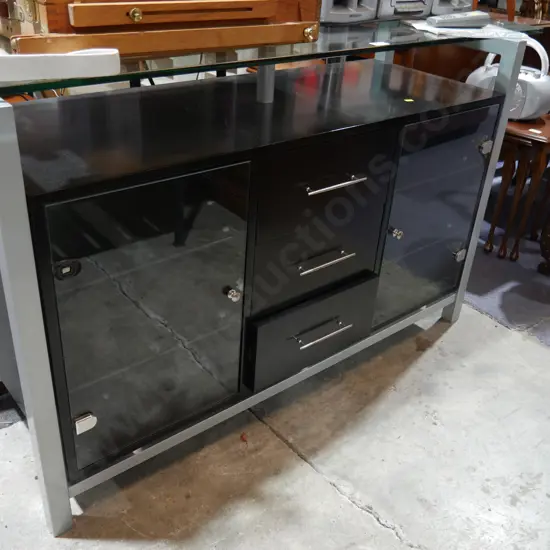 Glass top tv cabinet