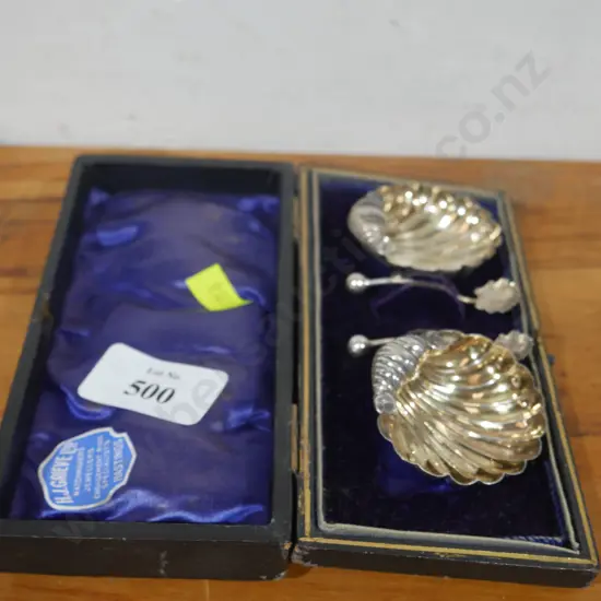 Cased sterling silver open salts