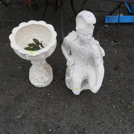 Garden statue and plant stand