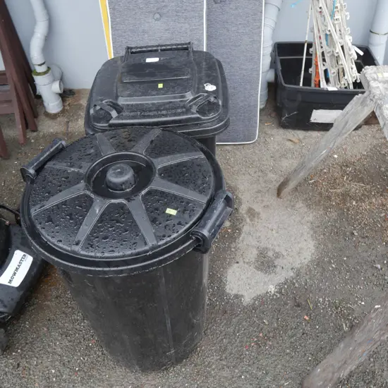 2 rubbish bins