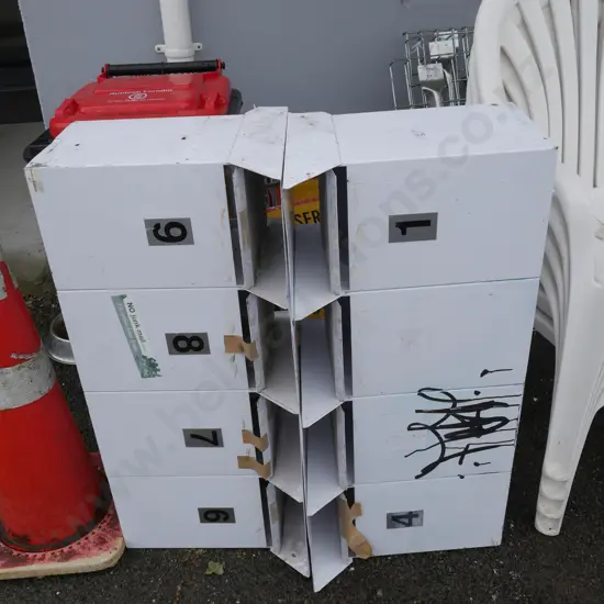 Two sets of four letter boxes