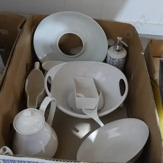 White dinnerware etc