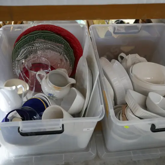 2 boxes kitchenware etc