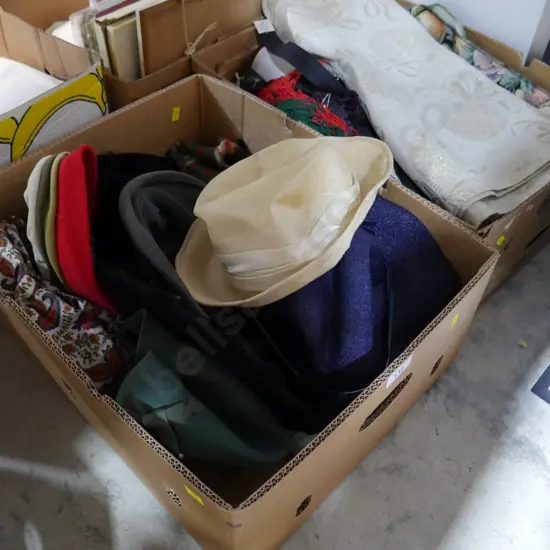 Hats, fabric ,2 boxes