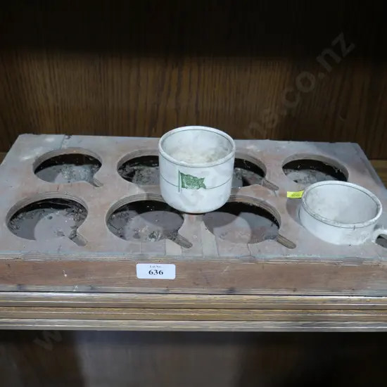 Steam ship company cups and tray