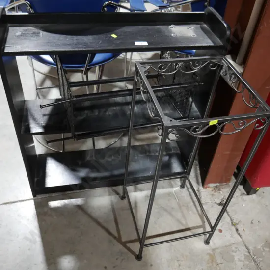 Shelf and stands. Black