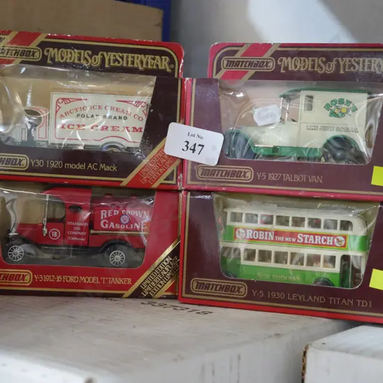 Matchbox trucks and bus