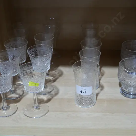 Crystal glasses etched