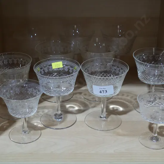 Crystal glasses etched