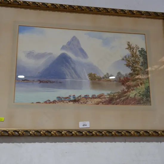 Watercolour. Milford sound  LW Wilson