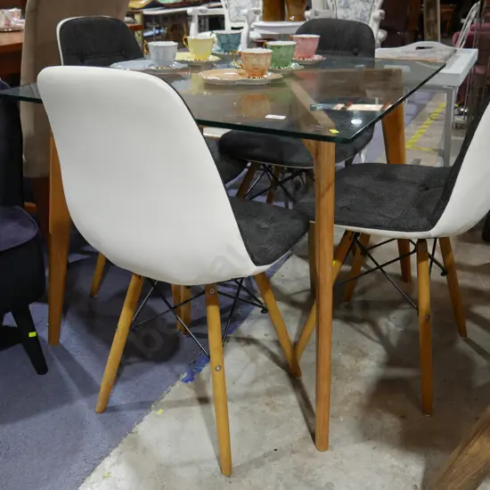 Glass top table and 4 chairs
