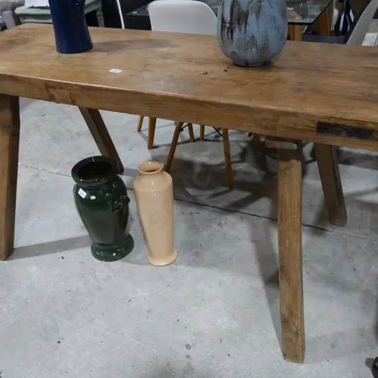 Heavy wooden side table