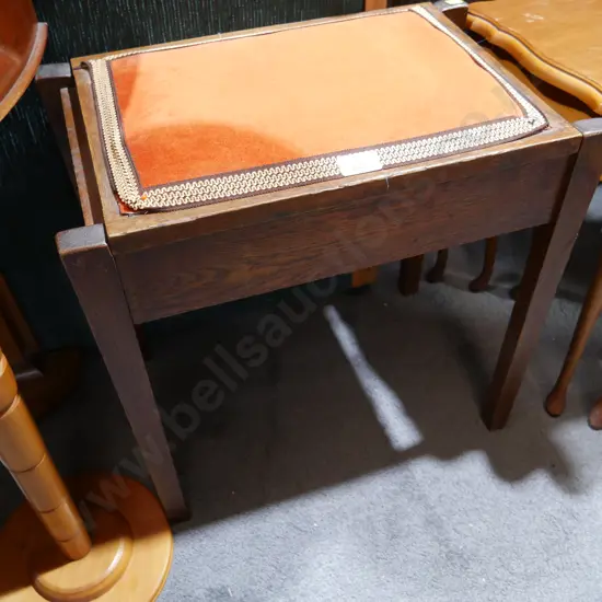 Oak piano stool