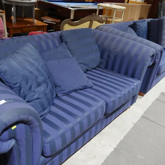 Pair settee and foot stool