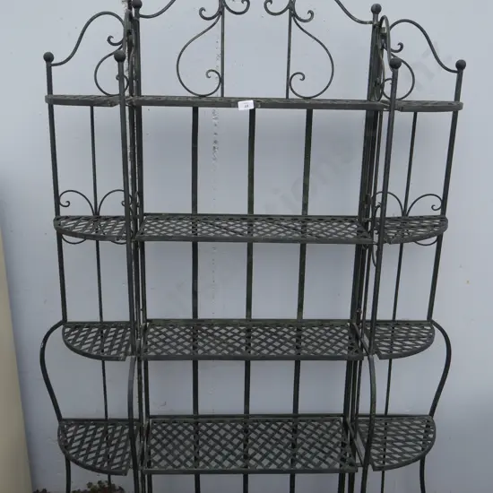 Wrought iron outdoor shelf