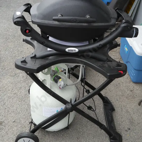 Weber gas BBQ and bottle
