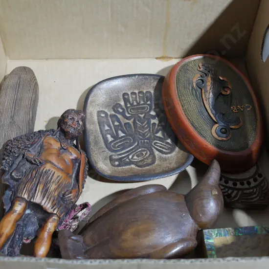 Maori figurine etc