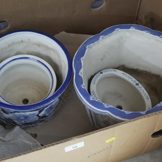 Blue and white pottery