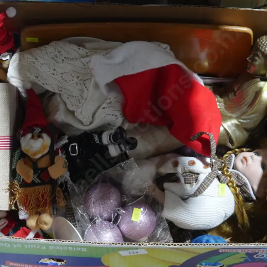 Doll, Christmas decorations etc