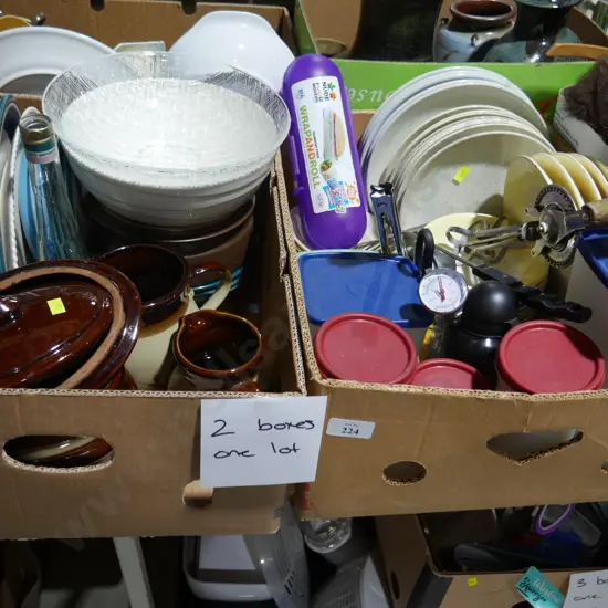 2 boxes crockery etc