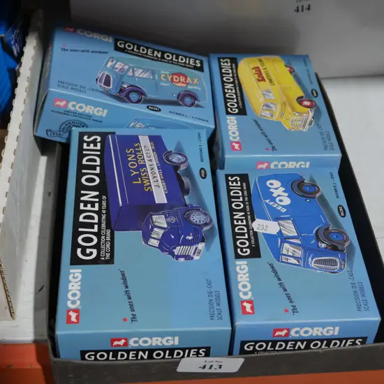 4 Corgi delivery trucks