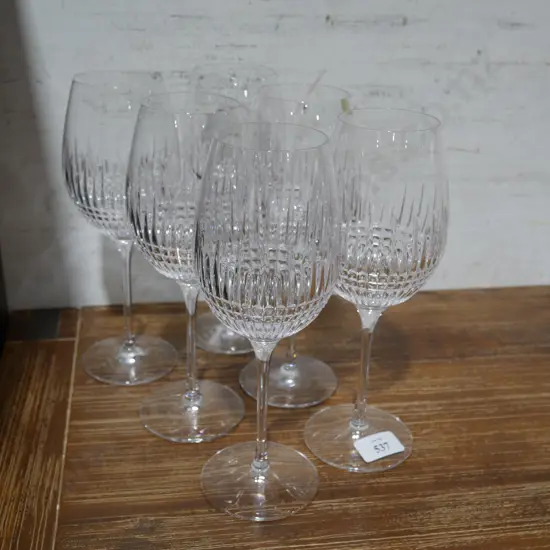 6 Waterford stem glasses