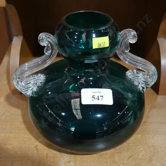 Green glass vase