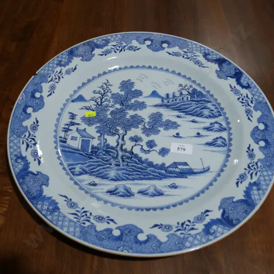 Blue white plate