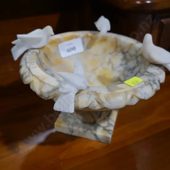 Marble bird bath