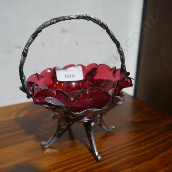 Red basket bowl